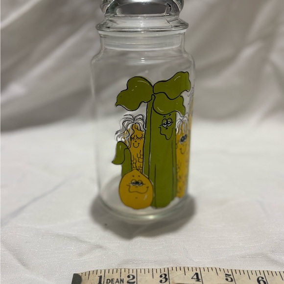 Vintage Hildi Glass Canister with Anthropomorphic Veggies - Picture 2 of 5